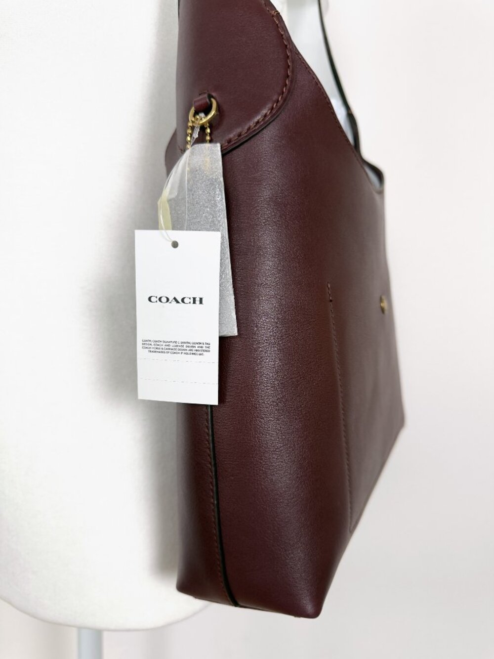 NWT COACH Brooklyn 28 Medium Leather Shoulder Bag Brass/Merlot - Picture 8 of 10